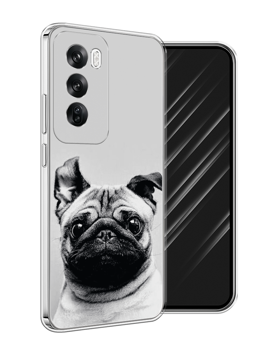 

Чехол Awog на Oppo Reno 12 "Ушастый мопс", Серый, 2517450-1