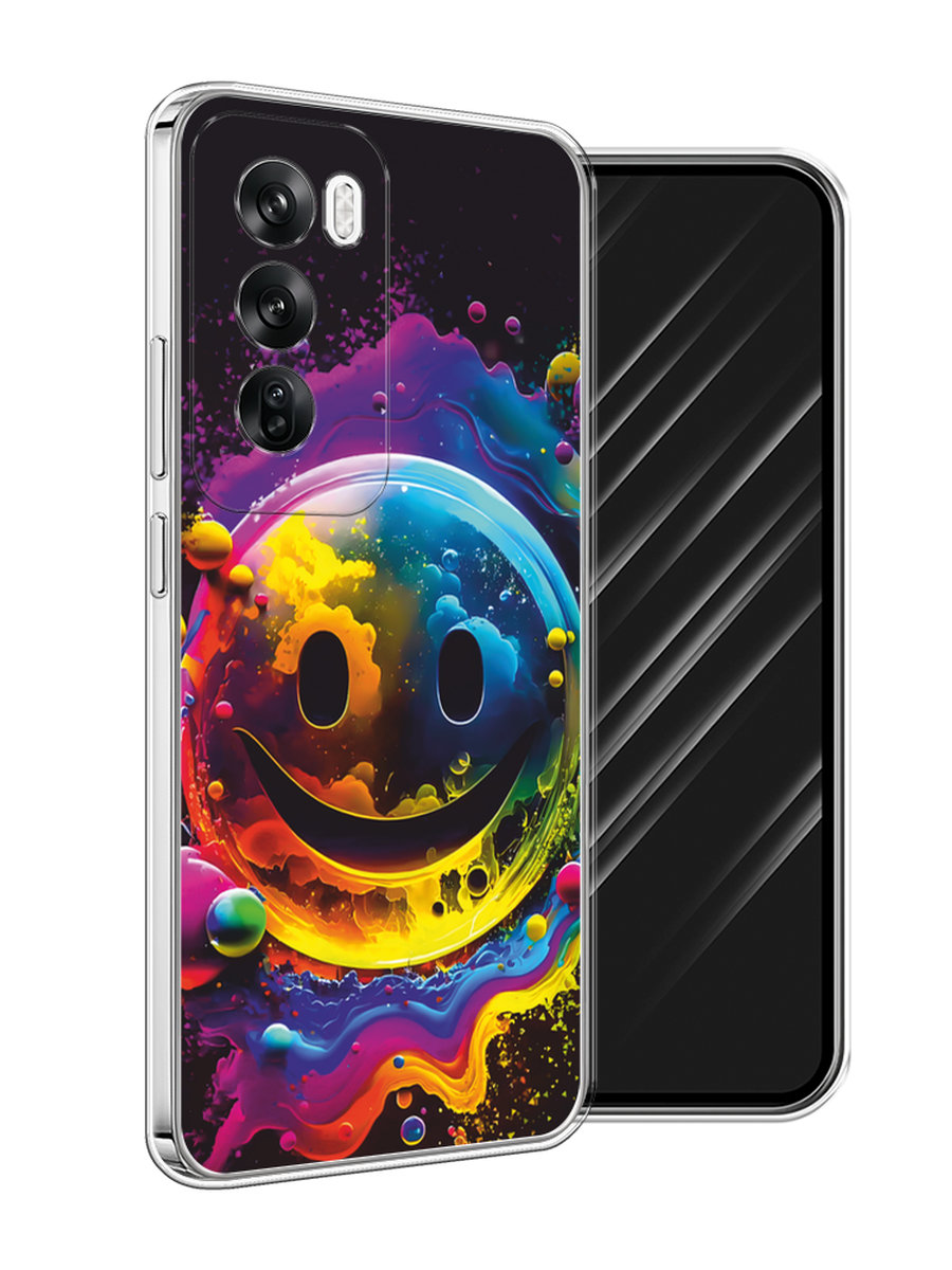 

Чехол Awog на Oppo Reno 12 "Кислотный смайл", Фиолетовый;желтый;синий, 2517450-1