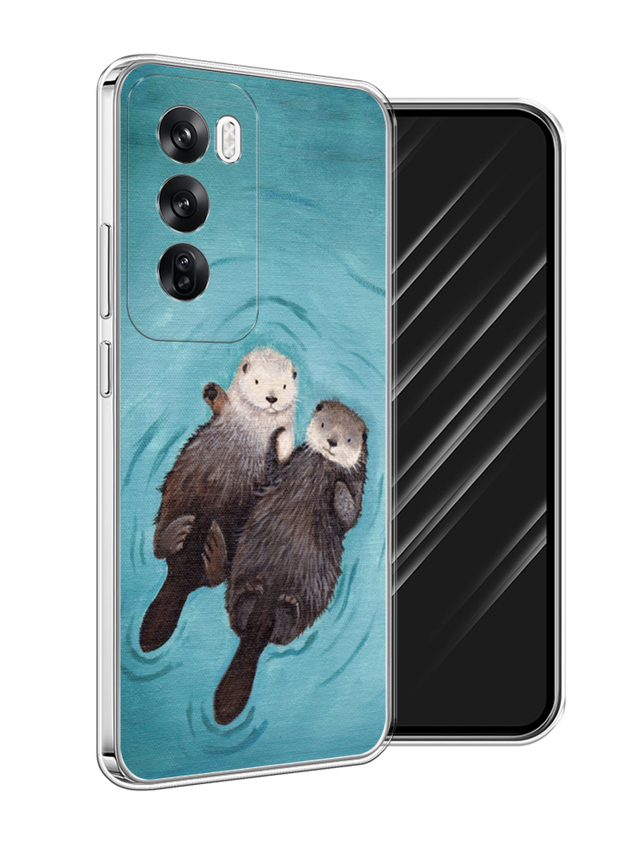 

Чехол Awog на Oppo Reno 12 "Парочка бобров", Голубой, 2517450-1