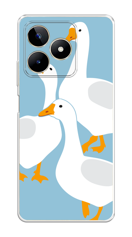 

Чехол на Realme C53/C51 "Гусиное трио", Голубой;белый;серый;желтый, 2514650-1