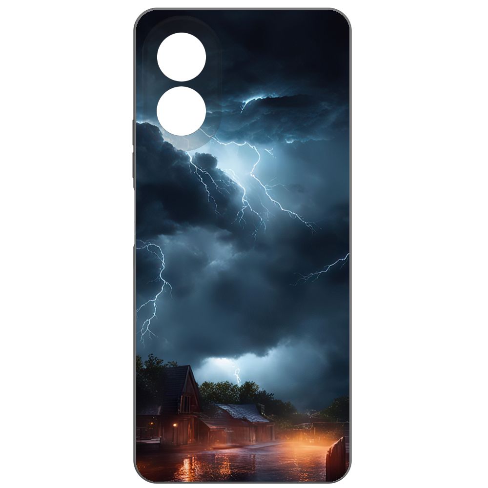 

Чехол-накладка Krutoff Soft Case Ночная гроза для Oppo A38 4G черный