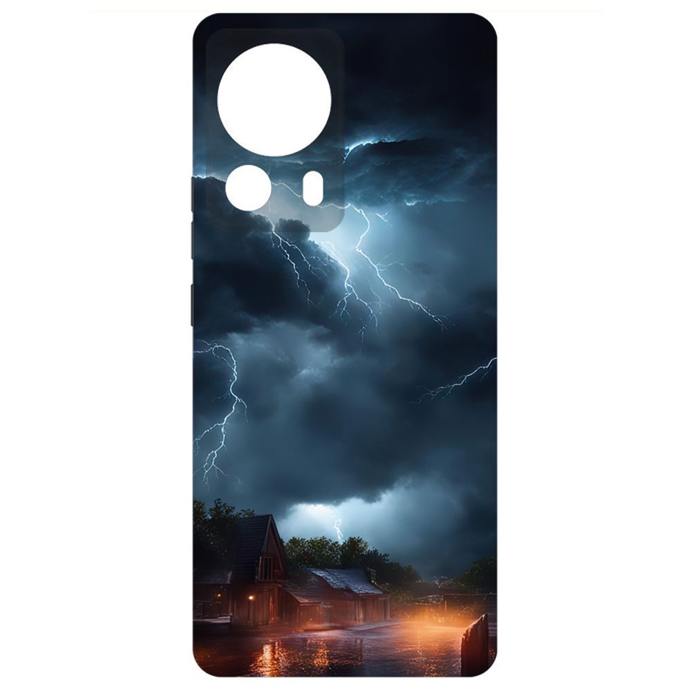 

Чехол-накладка Krutoff Soft Case Ночная гроза для Xiaomi 13 Lite черный