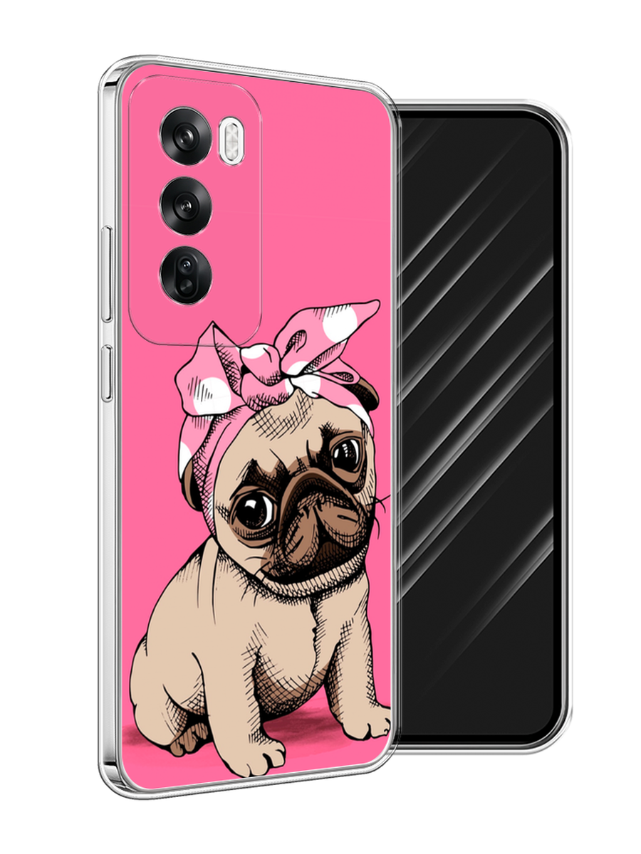 

Чехол Awog на Oppo Reno 12 "Dog Pin-Up", Розовый;бежевый, 2517450-1