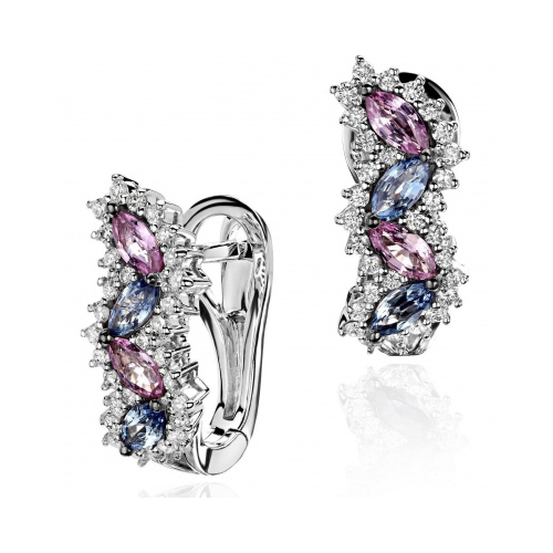 

Серьги из белого золота с бриллиантом/сапфиром Эстет 01С6213217-7, 01С6213217-7