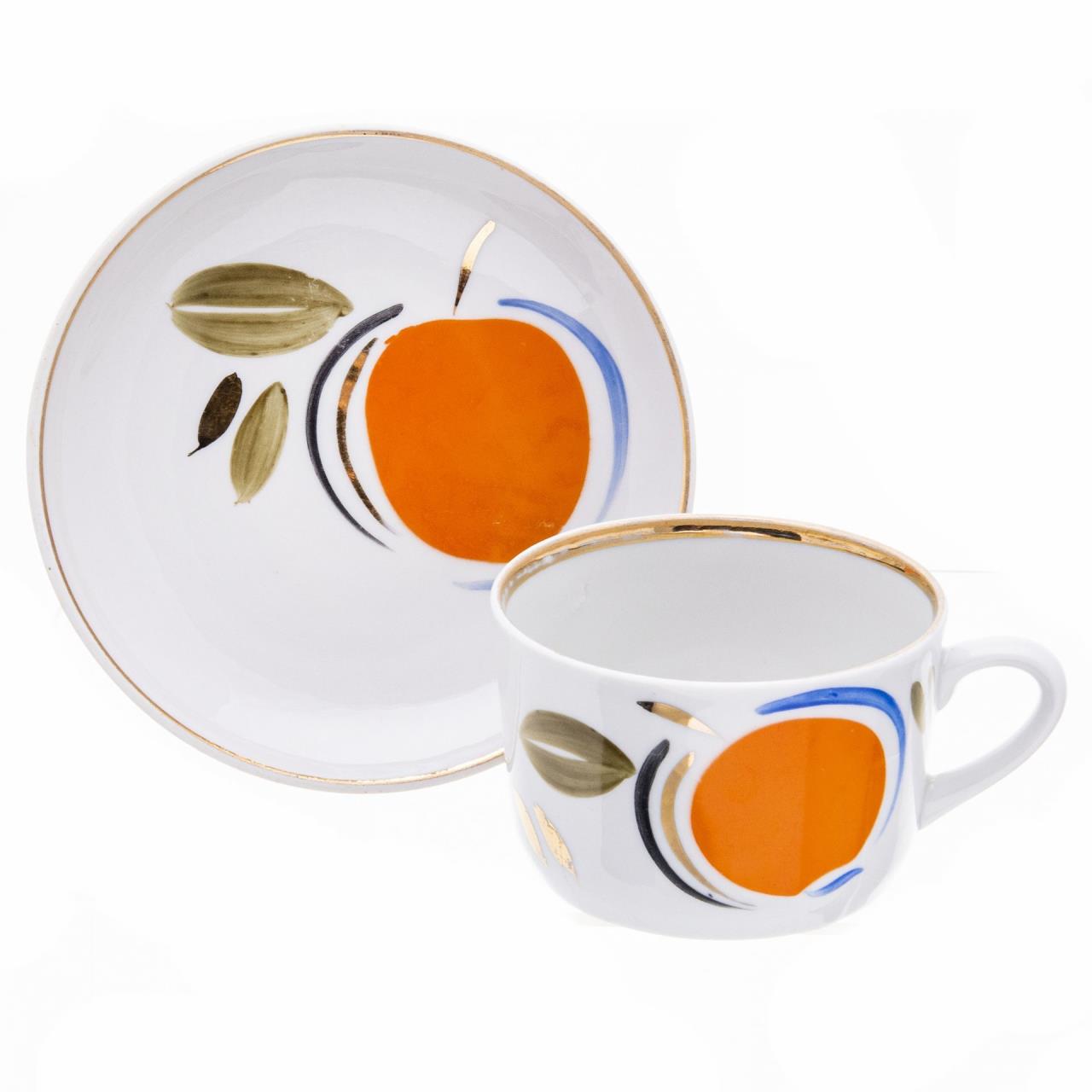 

Чайная пара, Винтаж, "Яблочко", фарфор, Полонский фарфоровый завод, СССР, 1960-1970 гг., 385080