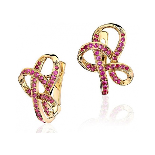 

Серьги из желтого золота с рубином Эстет 01С546195-4, 01С546195-4