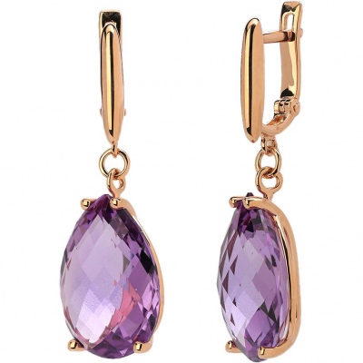 

Серьги из красного золота с аметистом Эстет 01С3113846-2, 01С3113846-2