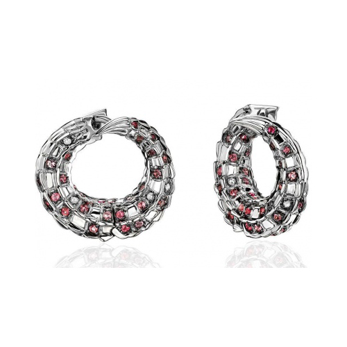 

Серьги из белого золота с бриллиантом/турмалином Эстет 01С6213334-3, 01С6213334-3