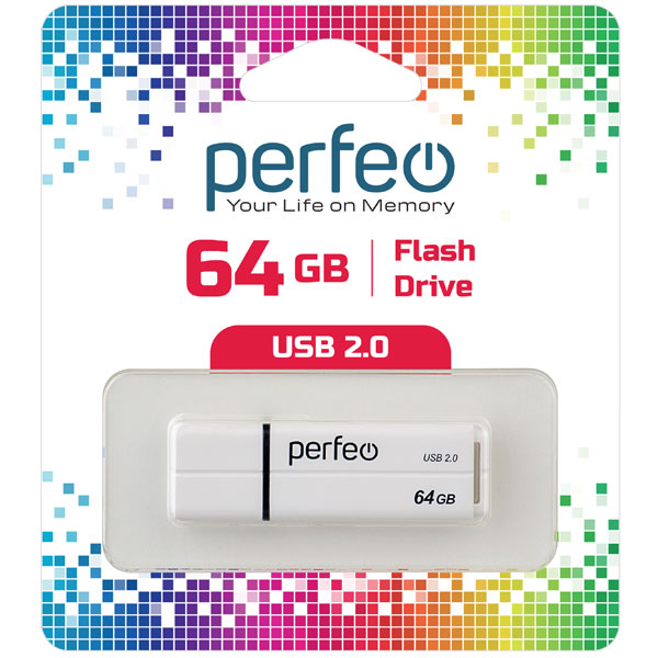 Флешка Perfeo C01G2 64ГБ White (PF-C01G2W064)