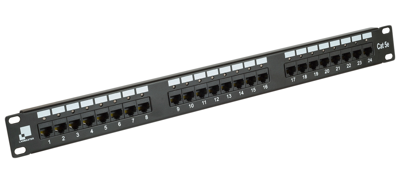 

Патч-панель LANMASTER 24 порта с индикаторами, UTP, кат.5E, 1U
