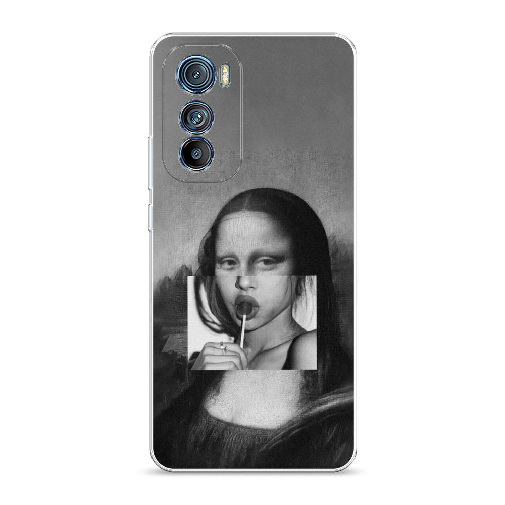 

Чехол силиконовый Awog "Mona Lisa sucking lollipop" для Motorola Edge 30, Разноцветный