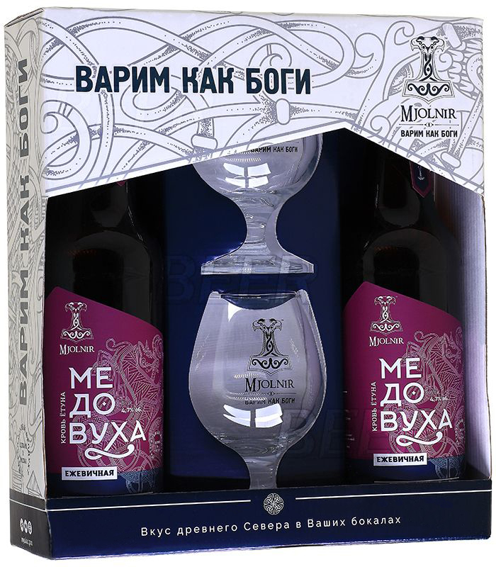 

Набор Медовуха Mjolnir Кровь Ётуна 0,5 л 2 шт. + 2 бокала, ТН-00004464