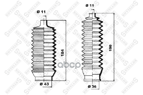 

STELLOX 1451007SX 14-51007-SX_пыльник рейки рулевой!\ Toyota Carina E 1.6-2.0/2.0TD 92-97