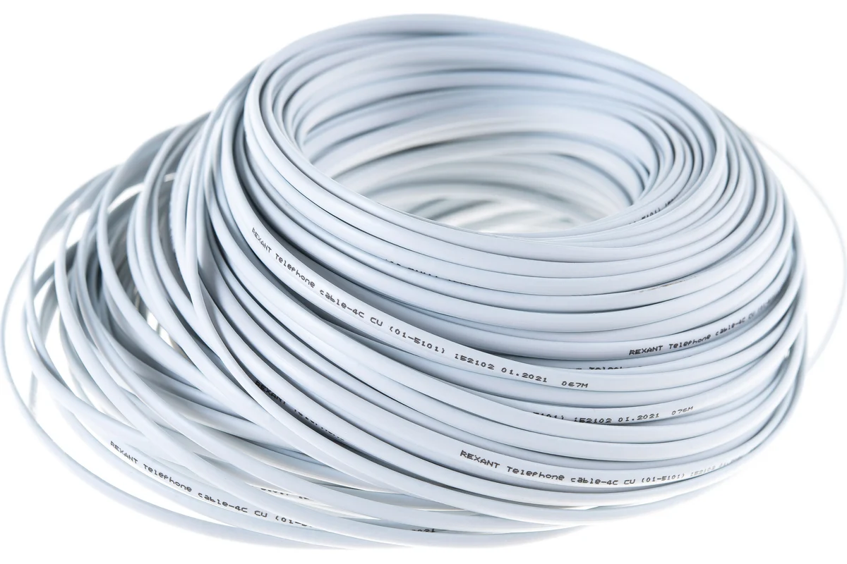 

Кабель Rexant 01-5101 (ШТЛП-4), Белый, 01-5101