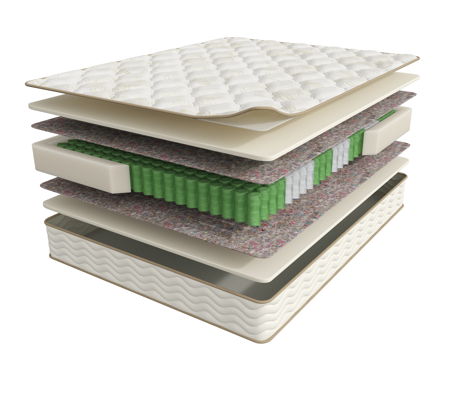 

Анатомический матрас Мир Матрасов Fitness Liga 120*200, независимый пружинный блок, Бежевый, Liga