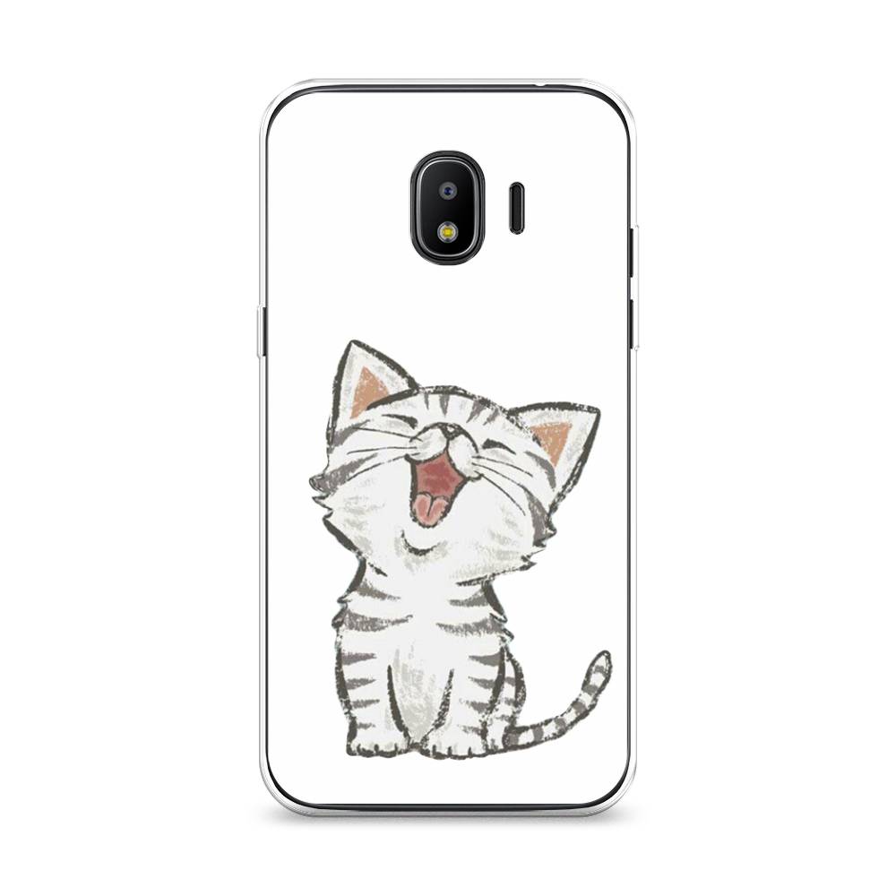 

Чехол Awog на Samsung Galaxy J2 2018 "Котенок рисованный", Серый;белый, 25650-1