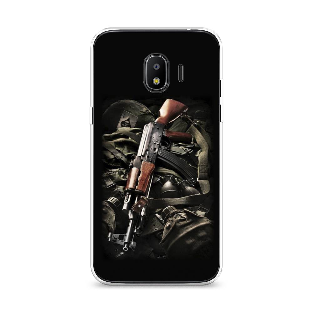 

Чехол Awog на Samsung Galaxy J2 2018 "Автомат", Черный;коричневый;серый, 25650-5