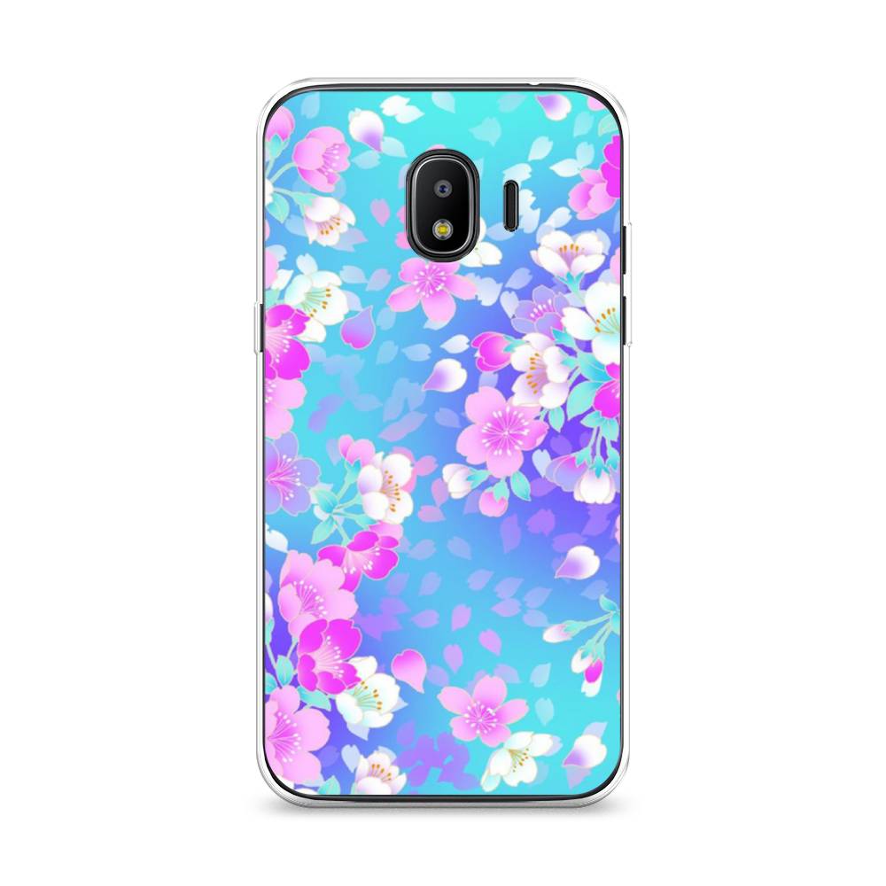

Чехол Awog на Samsung Galaxy J2 2018 "Яблоневые цветы", Голубой;розовый;белый, 25650-8