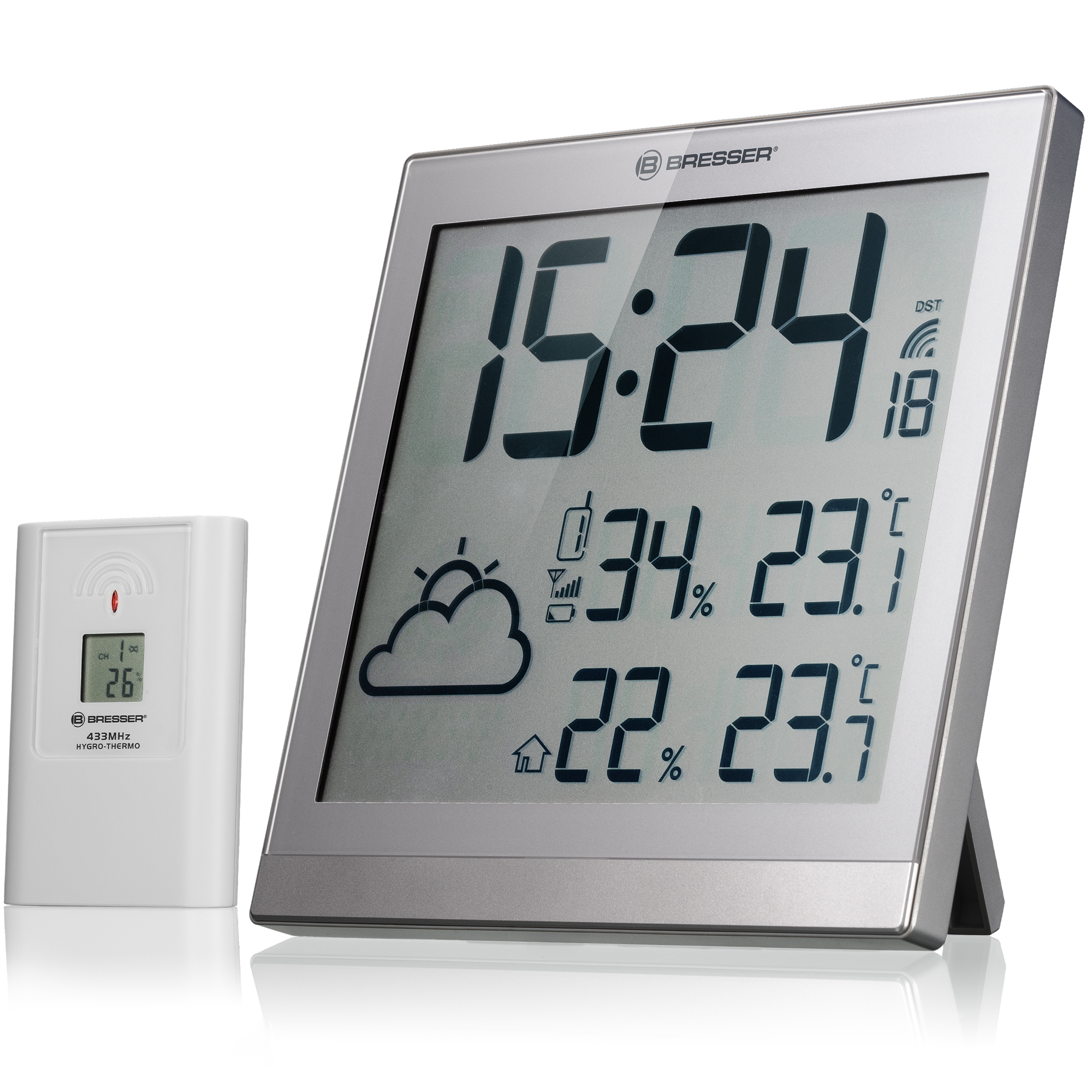 Метеостанция Bresser ClimaTemp JC LCD серебристая 7004404HZI000