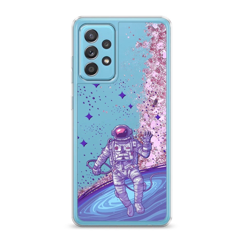 

Жидкий чехол с блестками "Космонавт в открытом космосе" на Samsung Galaxy A52s