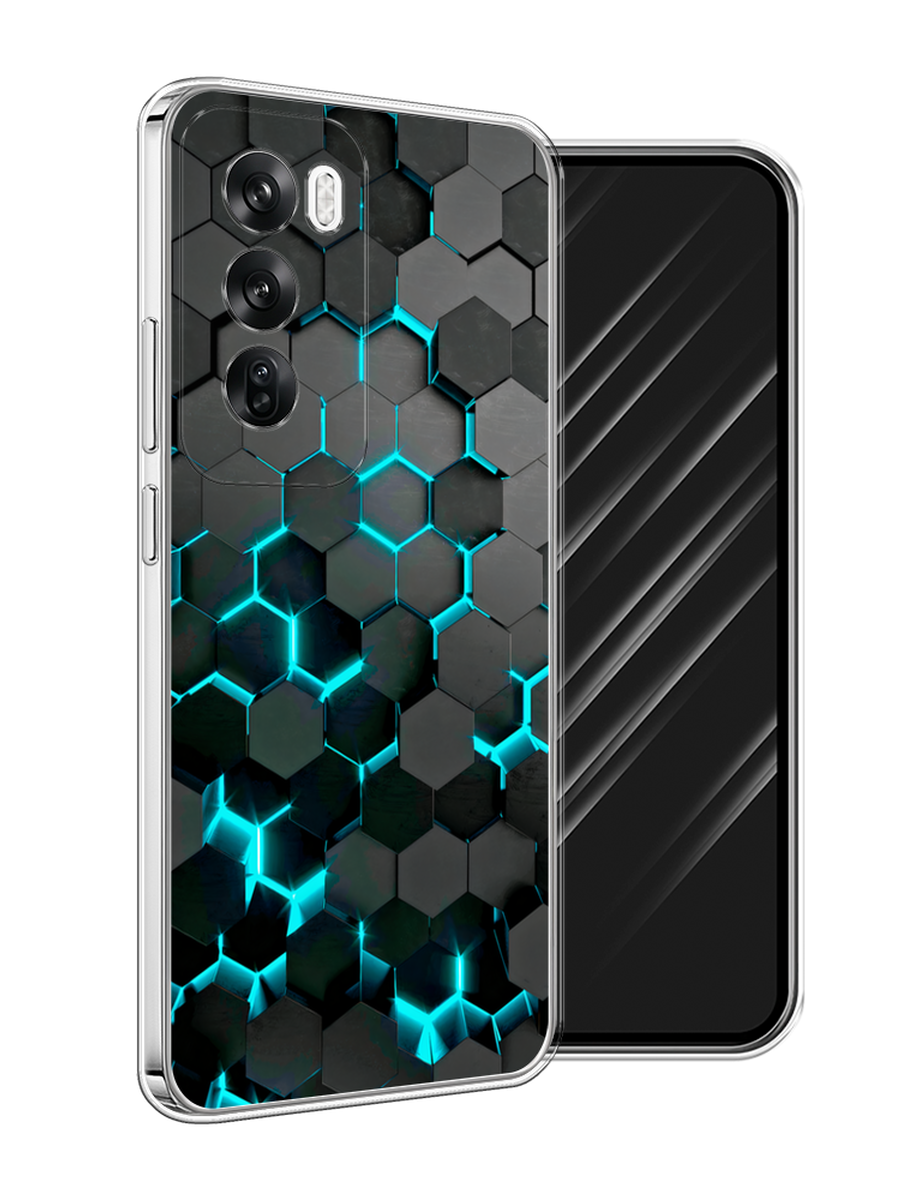 

Чехол Awog на Oppo Reno 12 "Соты бирюзовые", Черный;бирюзовый;синий, 2517450-1