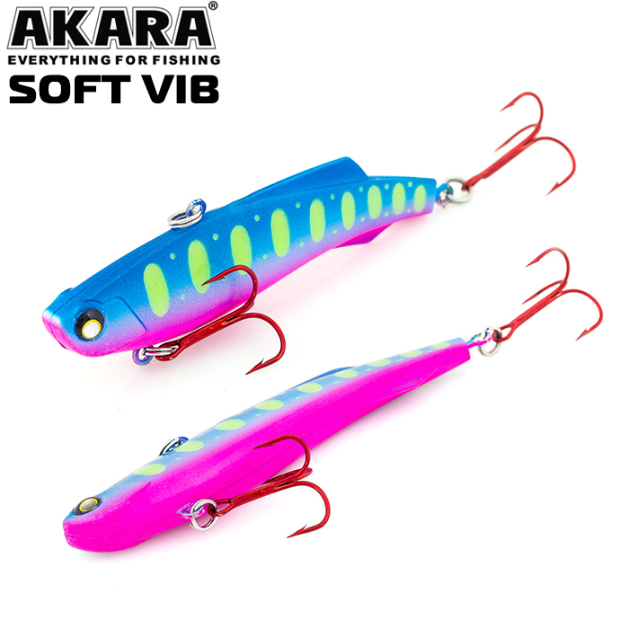 

Воблер Akara раттлин Soft Vib 45 мм 5 гр 1/6 oz 1,8 in A143, Разноцветный, Soft Vib