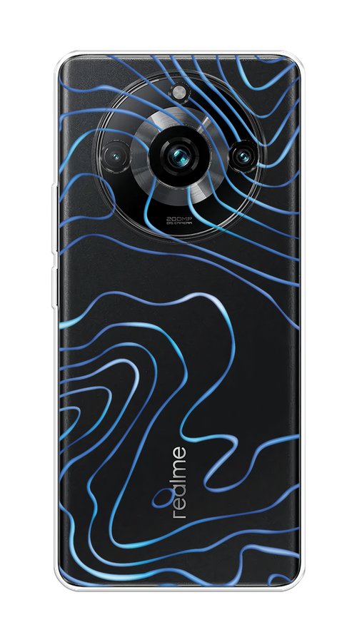 

Чехол на Realme 11 Pro Plus "Blue lines", Прозрачный;синий, 2514350-1