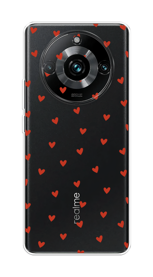 

Чехол на Realme 11 Pro Plus "Red hearts", Красный;прозрачный, 2514350-1