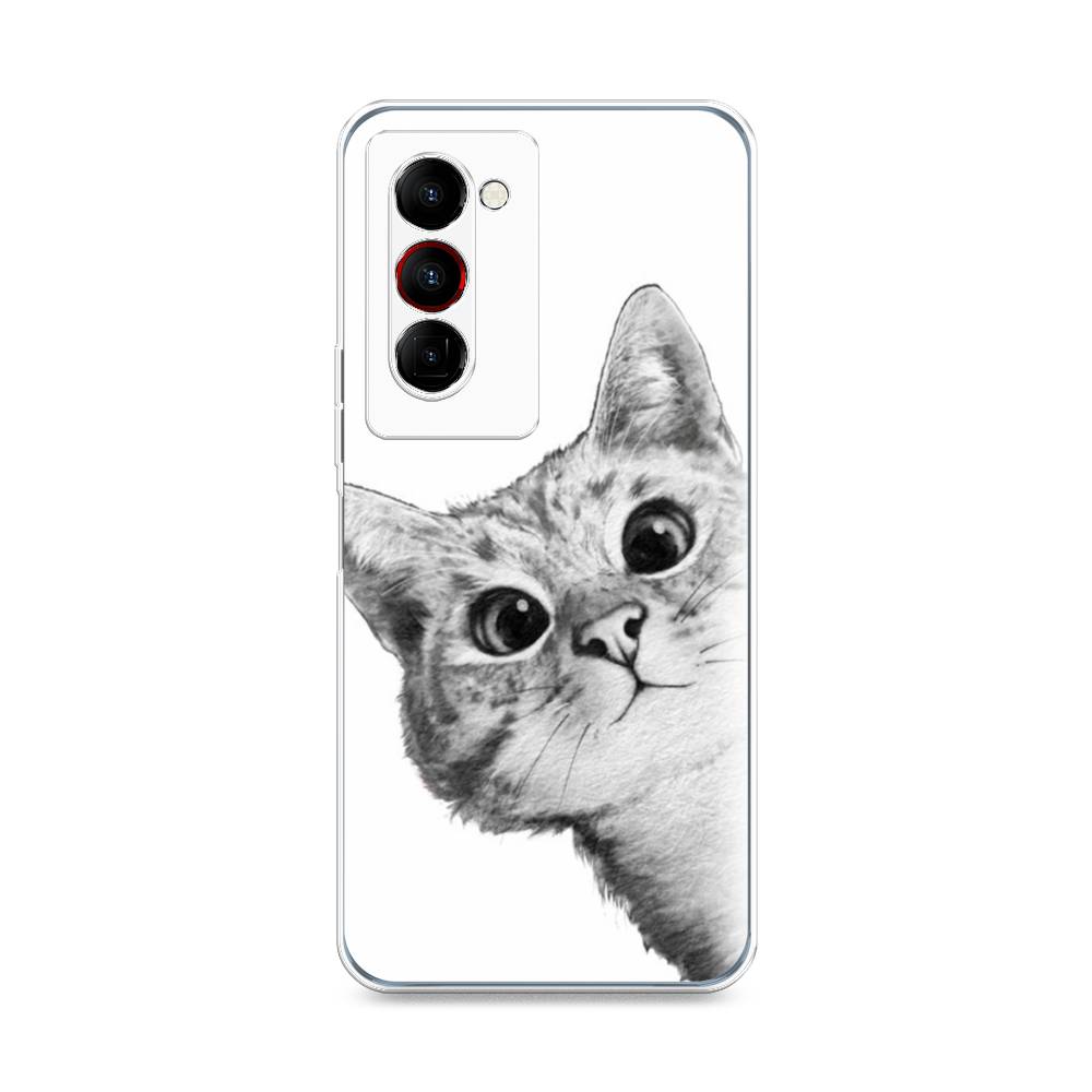 

Чехол Awog на Tecno Camon 18 Premier "Кот рисунок черно-белый", Разноцветный, 300850-1