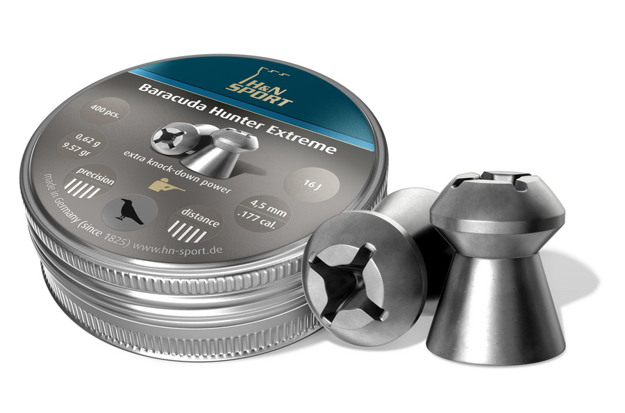 

Пули H&N Baracuda Hunter Extreme 4,5 мм 0,62 г (400 шт.), Серый