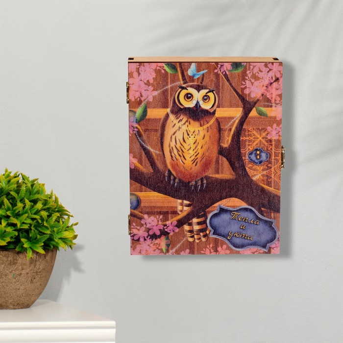 

Ключница закрытая "Тепла и уюта!" сова, дерево, 17х22х6 см