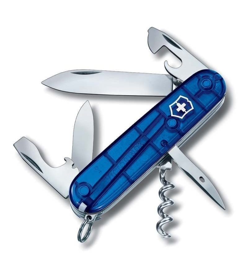 

Нож перочинный VICTORINOX Spartan, 91 мм, 12 функций, полупрозрачный синий, Spartan