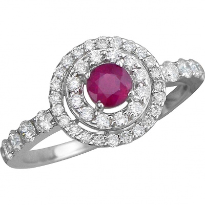 

Кольцо из белого золота с бриллиантом/рубином р. 16,5 Эстет 01К625251-3, 01К625251-3