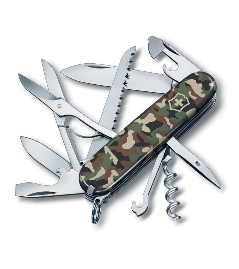 

Нож перочинный VICTORINOX Huntsman, 91 мм, 15 функций, зелёный камуфляж, Зеленый, Huntsman