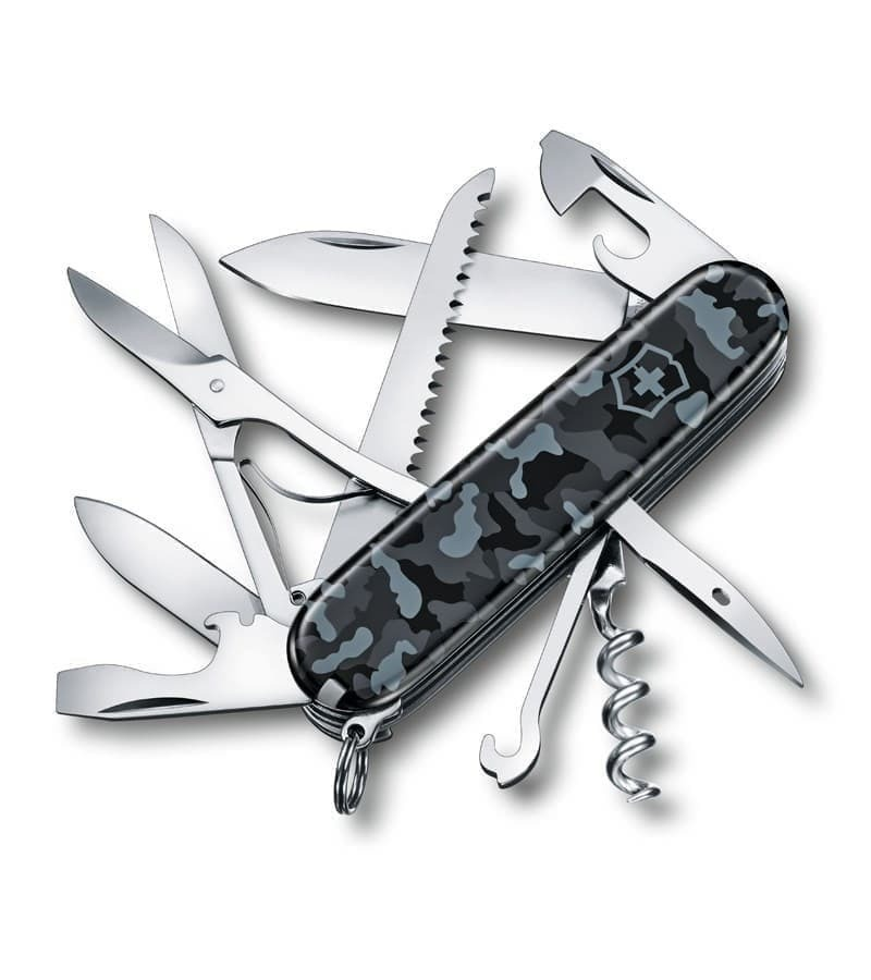 

Нож перочинный VICTORINOX Huntsman Navy Camouflage, 91 мм, 15 функций, серо-синий камуфляж, Huntsman