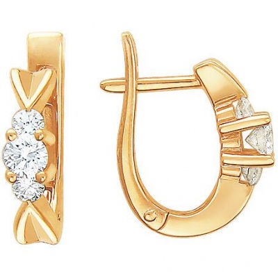 

Серьги из красного золота с бриллиантом Эстет 01С615528, 01С615528