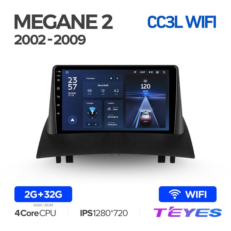 

Магнитола Teyes CC3L Wi-Fi 2/32 9" для Renault Megane 2 2002-2009, CC3L Wi-Fi 2/32 9"