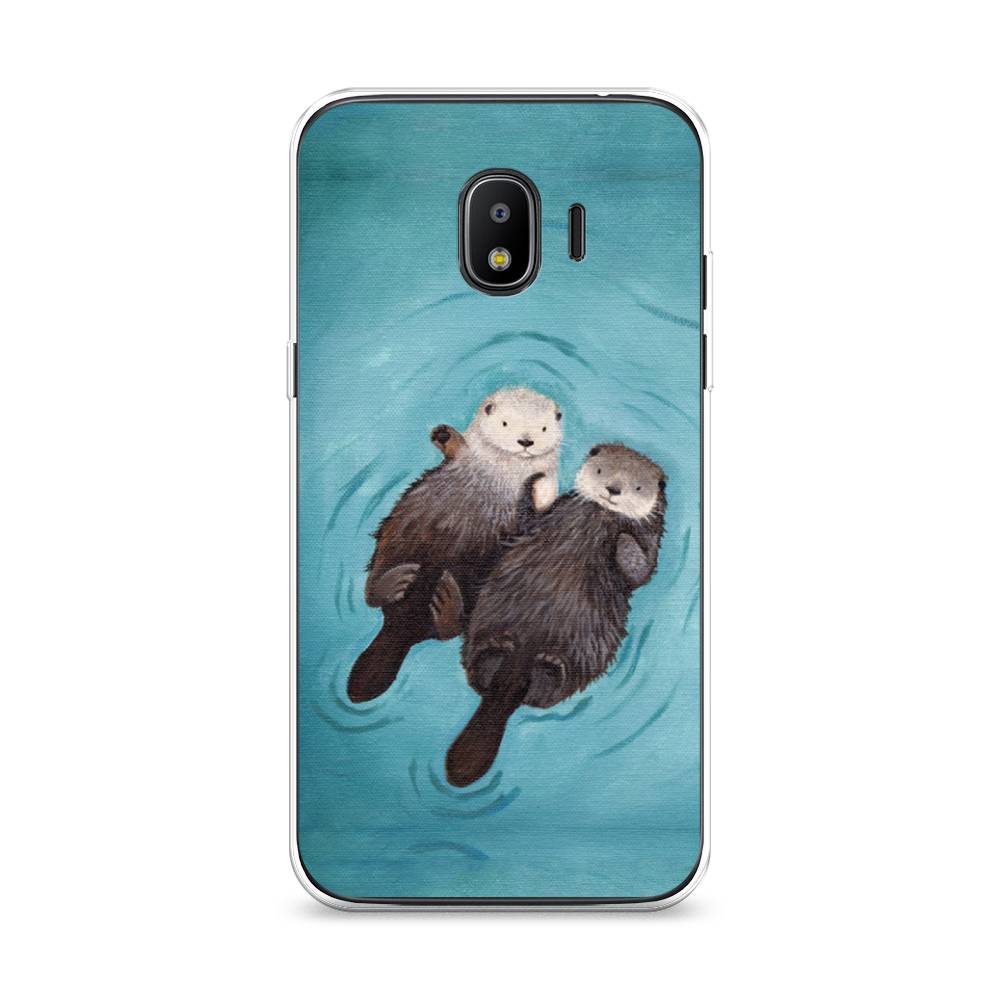 

Чехол Awog на Samsung Galaxy J2 2018 "Парочка бобров", Голубой, 25650-10