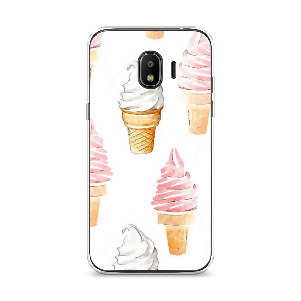 

Чехол Awog на Samsung Galaxy J2 2018 "Нарисованное мороженое", Белый;розовый, 25650-10