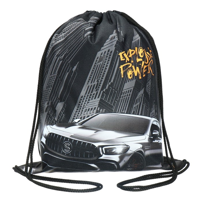 

Мешок для обуви Stavia плотность 600D водооталкивающий Монохром чёрный 435х360 мм, Монохром