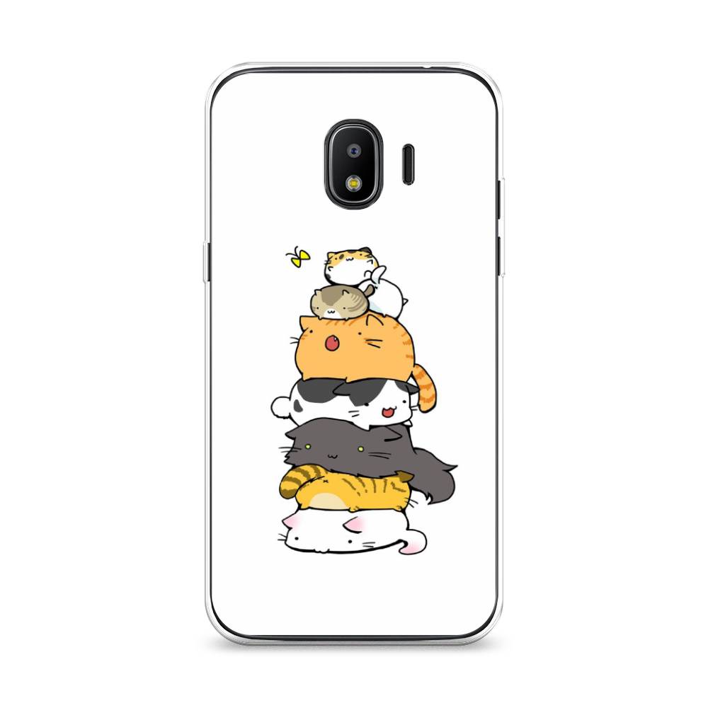 

Чехол Awog на Samsung Galaxy J2 2018 "Бутерброд из котиков", Коричневый;белый;серый, 25650-10