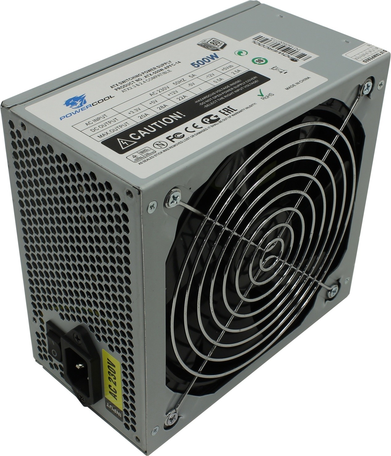 

Блок питания PowerCool 500W (ATX-500W-APFC-14)