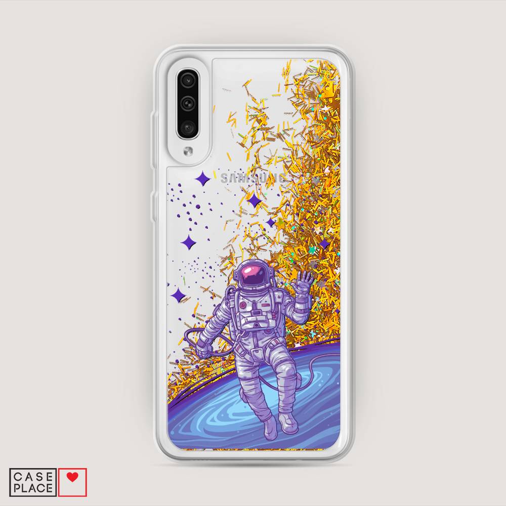 

Жидкий чехол с блестками "Космонавт в открытом космосе" на Samsung Galaxy A50, 27790-1