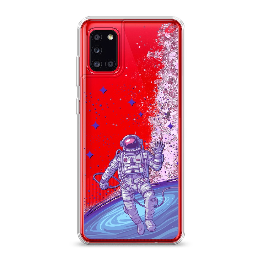 

Жидкий чехол с блестками "Космонавт в открытом космосе" на Samsung Galaxy A31