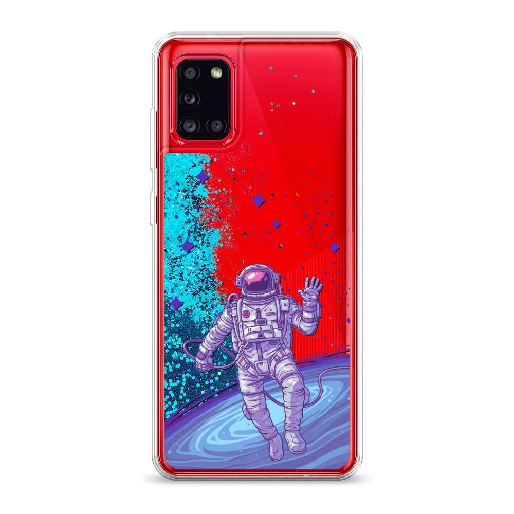 

Жидкий чехол с блестками "Космонавт в открытом космосе" на Samsung Galaxy A31, 2100393-1