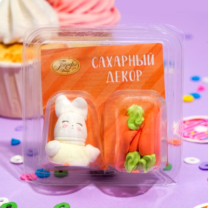 

Набор сахарных фигурок "Заяц с морковкой", 15 г (2 шт.)