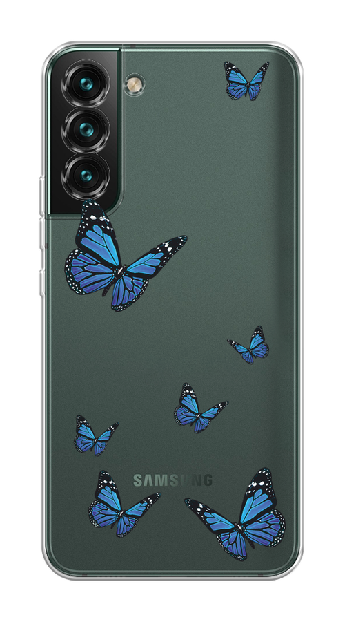 

Чехол на Samsung Galaxy S22 "Blue butterflies", Синий;черный, 2103850-1