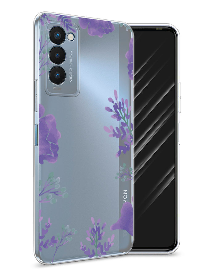 

Чехол Awog на Tecno Camon 18P "Сиреневая цветочная рамка", Разноцветный, 300750-8
