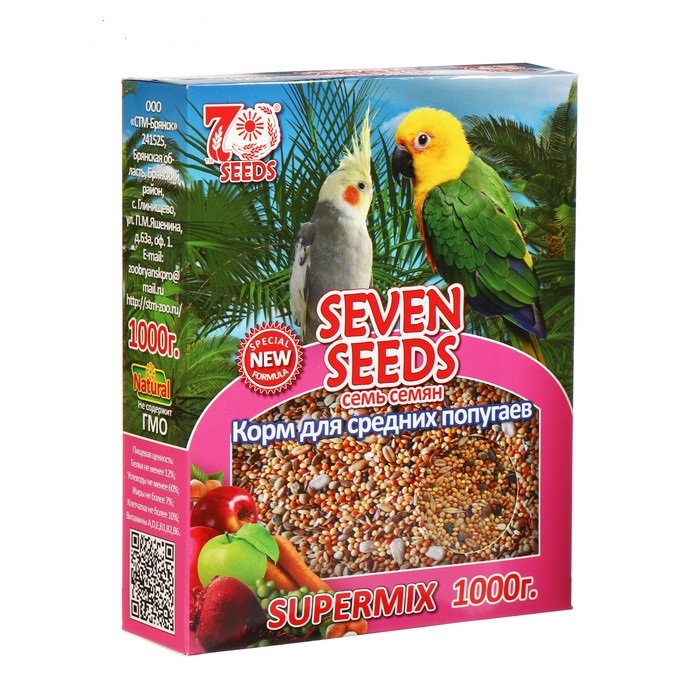 

Сухой корм для птиц Seven Seeds Supermix, 1 кг