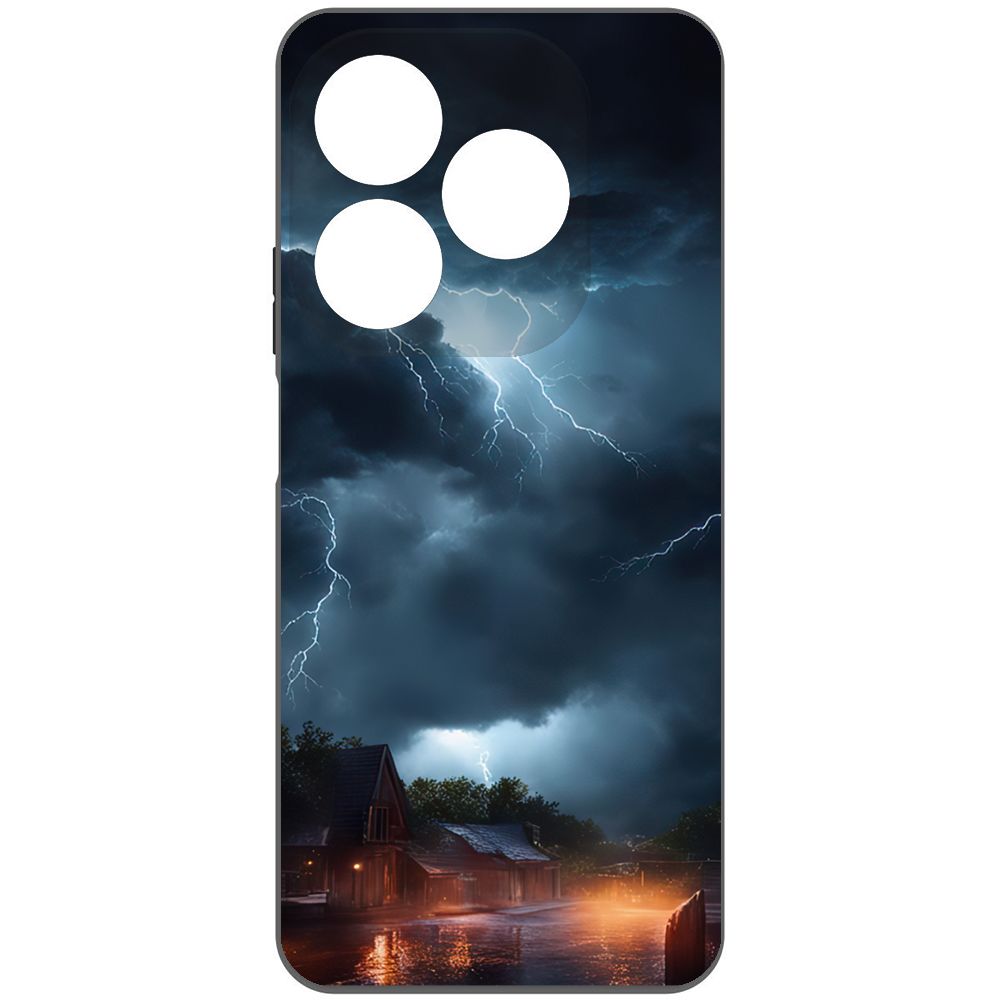 

Чехол-накладка Krutoff Soft Case Ночная гроза для Tecno Spark 20 черный